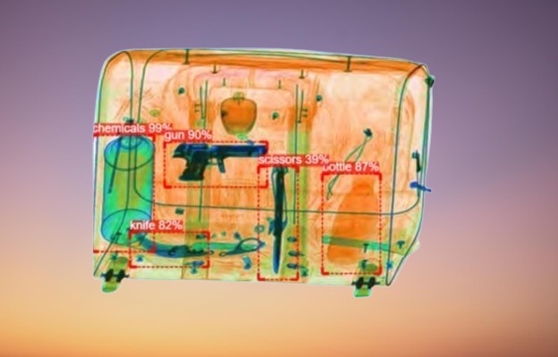High-precision 3-D x ray baggage scanner for security checks